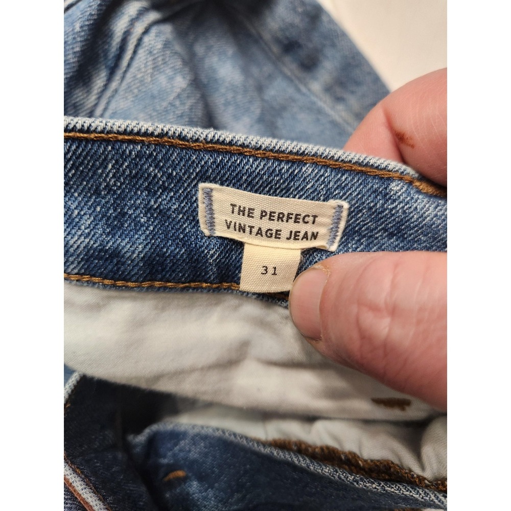 Madewell Jeans Womens 31 Blue The Perfect Vintage High Rise Crop‎ Frayed Hem - Picture 3 of 13